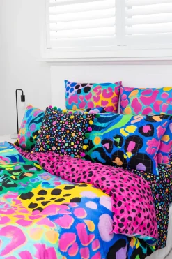 Sleep Bright Electric Leopard Quilt Cover Set by Kasey Rainbow