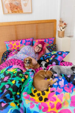 Sleep Bright Electric Leopard Quilt Cover Set by Kasey Rainbow