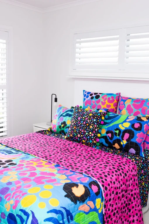 Sleep Bright Electric Leopard Quilted Coverlet Set by Kasey Rainbow