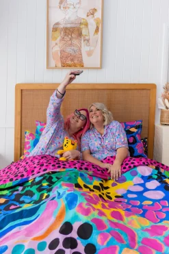 Sleep Bright Electric Leopard Quilt Cover Set by Kasey Rainbow
