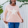 Star Crew Sweater in Dusty Pink
