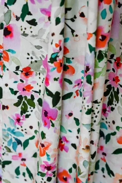 Stelle Linen Blend Midi Dress in Rose Fleur
