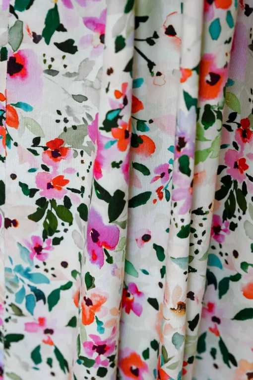 Stelle Linen Blend Midi Dress in Rose Fleur