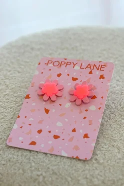 Sunburst Pink Stud Earrings