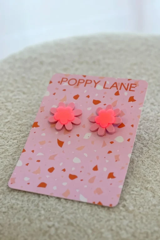 Sunburst Pink Stud Earrings