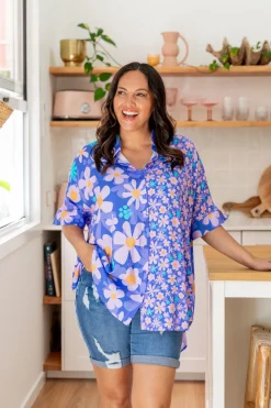 Tammin Shirt in Lilac Daisies