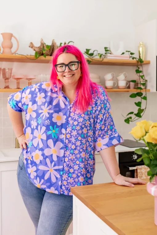 Tammin Shirt in Lilac Daisies