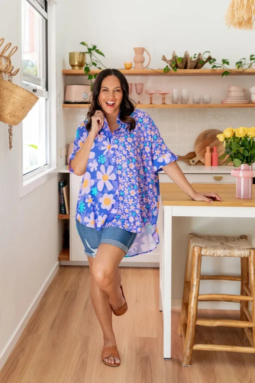 Tammin Shirt in Lilac Daisies
