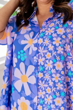 Tammin Shirt in Lilac Daisies
