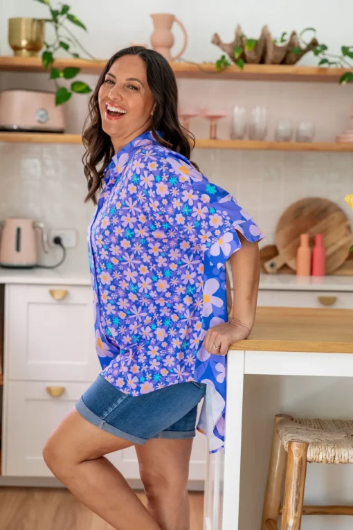 Tammin Shirt in Lilac Daisies