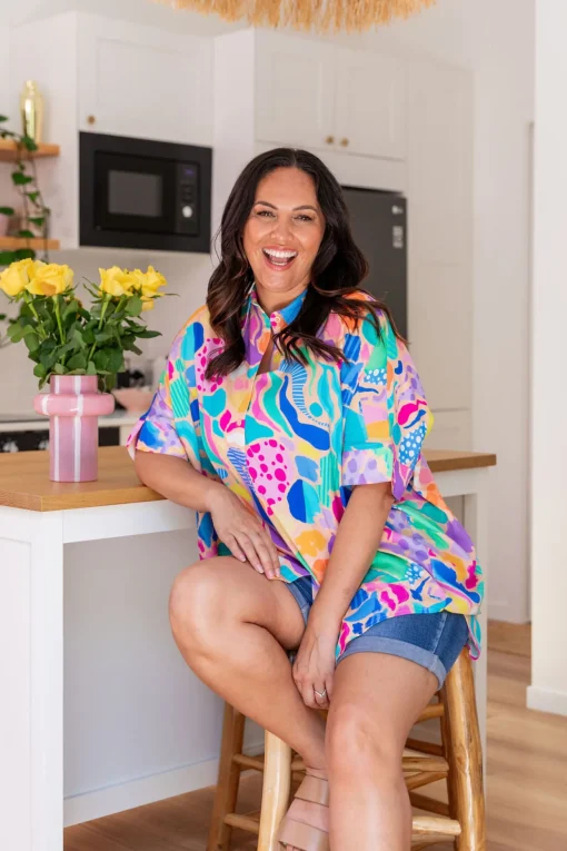 Tammin Shirt in Peachy Keen by Kasey Rainbow