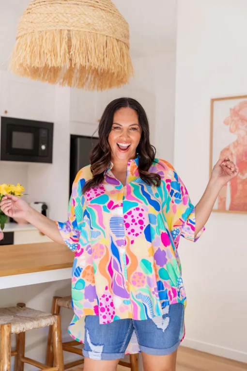 Tammin Shirt in Peachy Keen by Kasey Rainbow