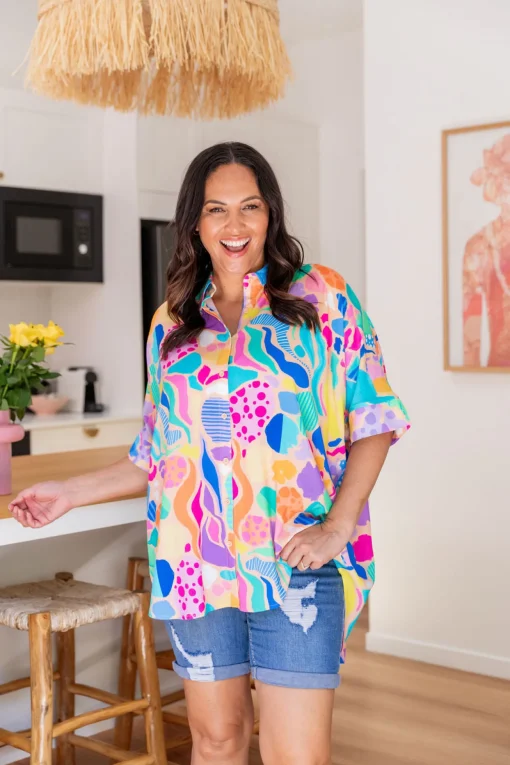 Tammin Shirt in Peachy Keen by Kasey Rainbow