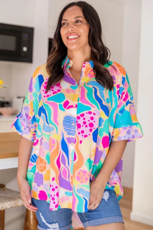 Tammin Shirt in Peachy Keen by Kasey Rainbow