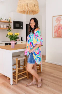 Tammin Shirt in Peachy Keen by Kasey Rainbow
