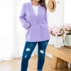 Tammy Linen Blend Blazer in Lavender