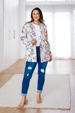 Tammy Linen Blend Blazer in Rose Fleur