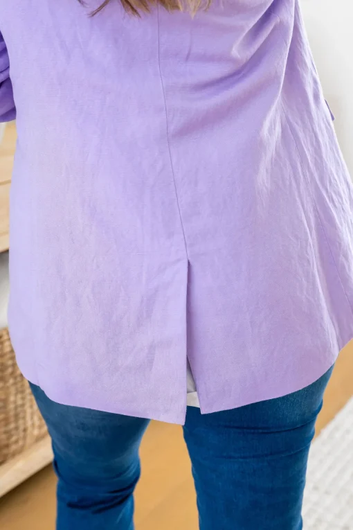 Tammy Linen Blend Blazer in Lavender