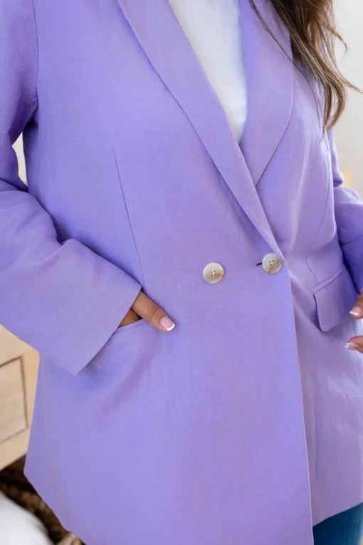 Tammy Linen Blend Blazer in Lavender