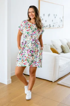 Tee Linen Blend Dress in Rose Fleur