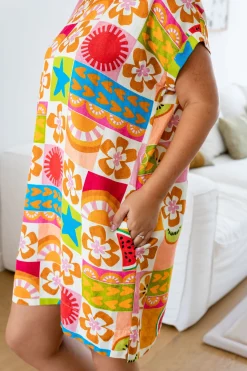 Tee Linen Blend Dress in Summer Crush