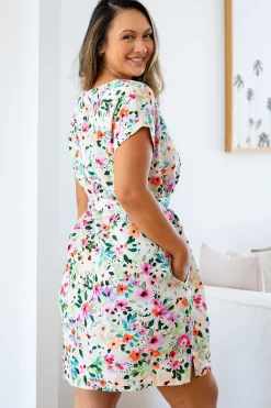 Tee Linen Blend Dress in Rose Fleur
