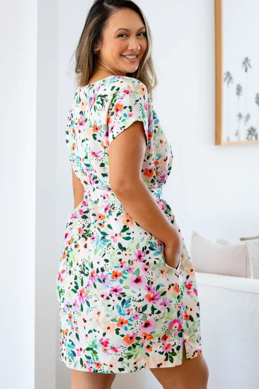 Tee Linen Blend Dress in Rose Fleur