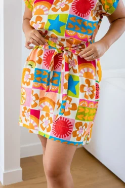 Tee Linen Blend Dress in Summer Crush