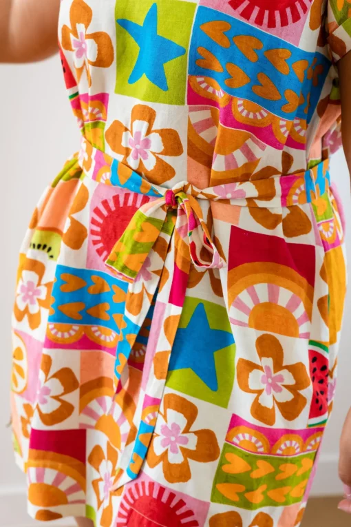 Tee Linen Blend Dress in Summer Crush