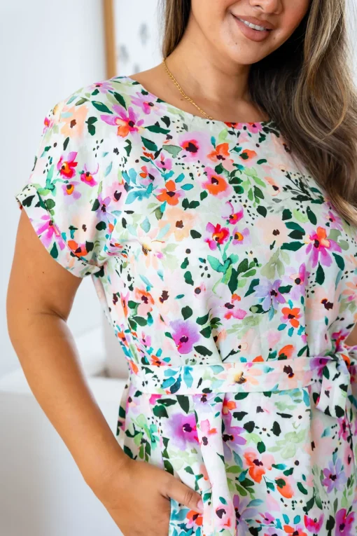 Tee Linen Blend Dress in Rose Fleur