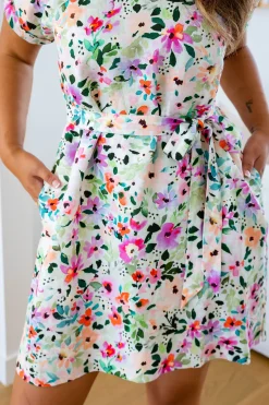 Tee Linen Blend Dress in Rose Fleur