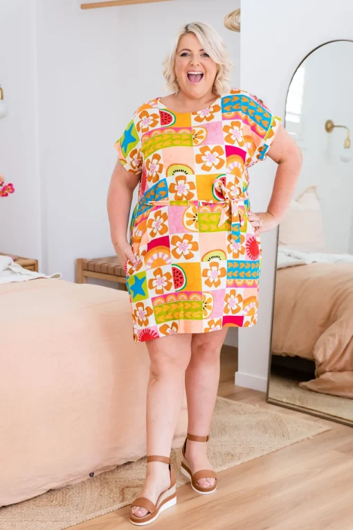 Tee Linen Blend Dress in Summer Crush
