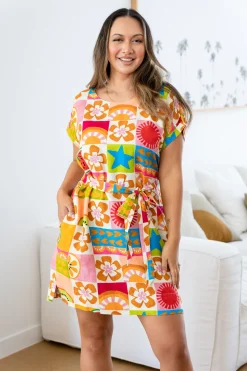 Tee Linen Blend Dress in Summer Crush
