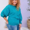 Twinkle Embellished Knit in Turquoise
