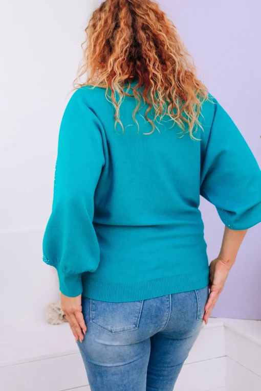 Twinkle Embellished Knit in Turquoise