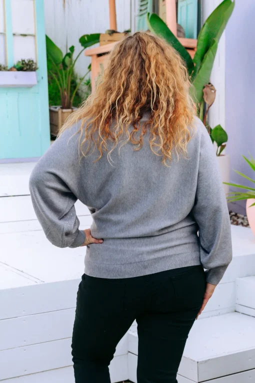 Twinkle Embellished Knit in Grey