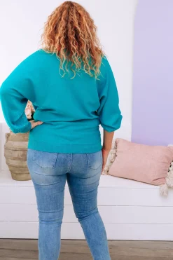 Twinkle Embellished Knit in Turquoise