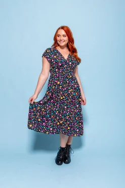 *UNICORN* Aurora Midi Dress in Black Pebble by Kasey Rainbow