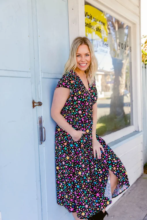 *UNICORN* Aurora Midi Dress in Black Pebble by Kasey Rainbow
