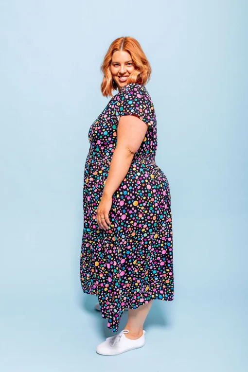*UNICORN* Aurora Midi Dress in Black Pebble by Kasey Rainbow