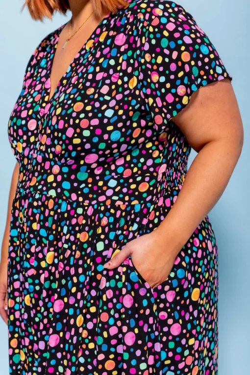 *UNICORN* Aurora Midi Dress in Black Pebble by Kasey Rainbow