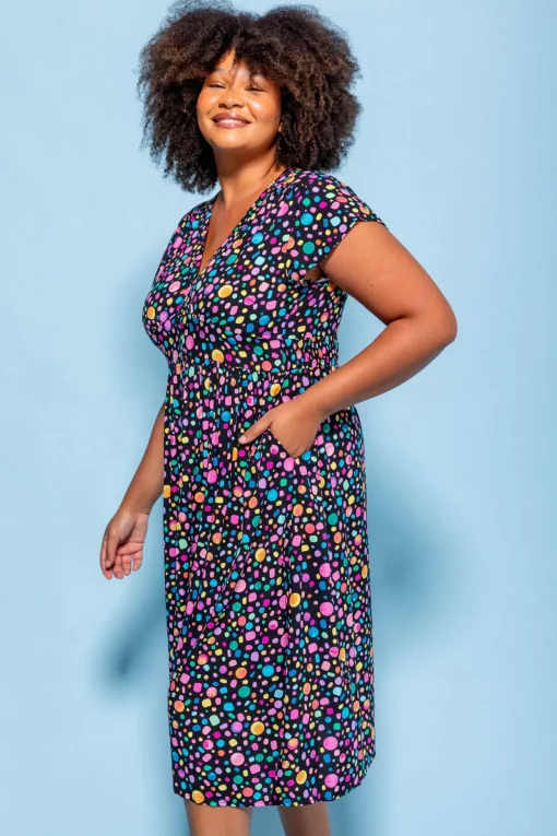 *UNICORN* Aurora Midi Dress in Black Pebble by Kasey Rainbow