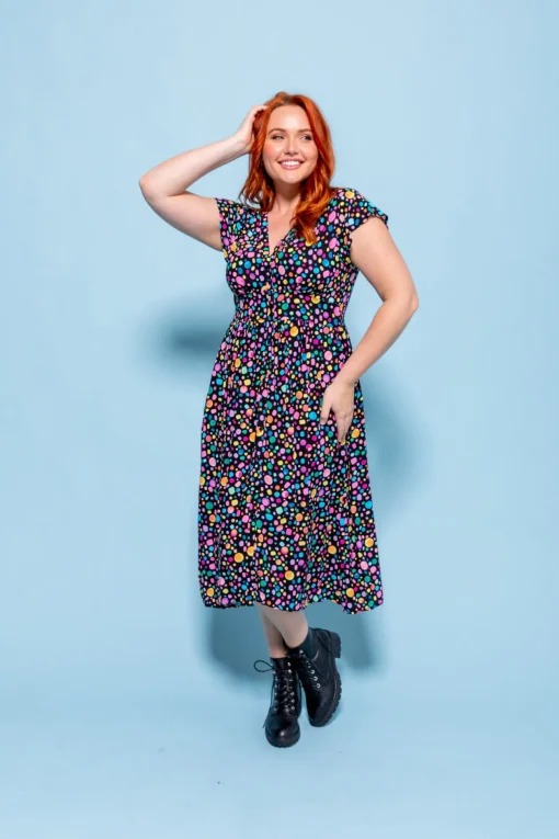 *UNICORN* Aurora Midi Dress in Black Pebble by Kasey Rainbow