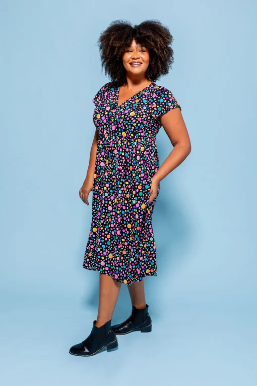 *UNICORN* Aurora Midi Dress in Black Pebble by Kasey Rainbow