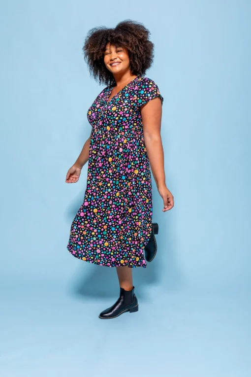 *UNICORN* Aurora Midi Dress in Black Pebble by Kasey Rainbow