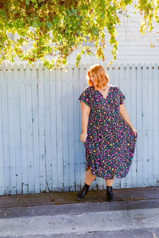 *UNICORN* Aurora Midi Dress in Black Pebble by Kasey Rainbow