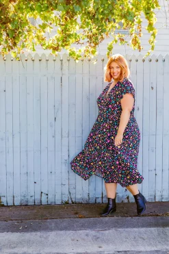 *UNICORN* Aurora Midi Dress in Black Pebble by Kasey Rainbow