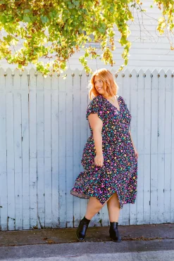 *UNICORN* Aurora Midi Dress in Black Pebble by Kasey Rainbow