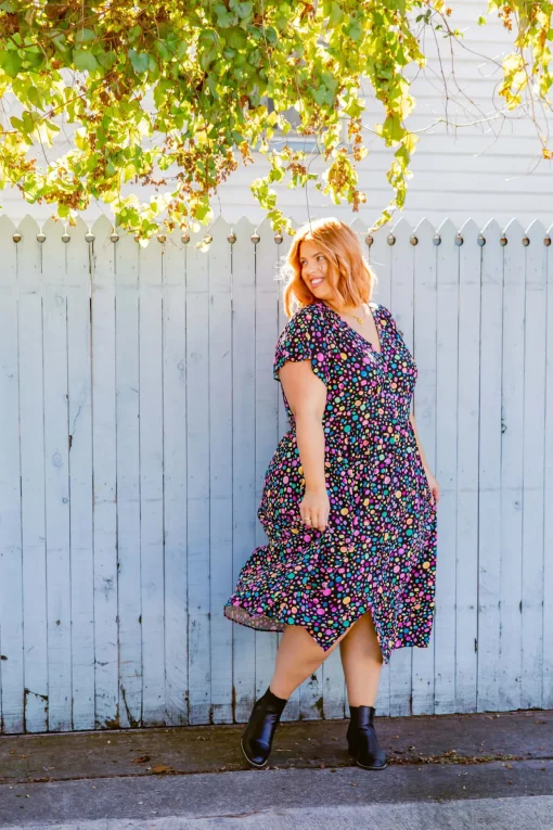 *UNICORN* Aurora Midi Dress in Black Pebble by Kasey Rainbow