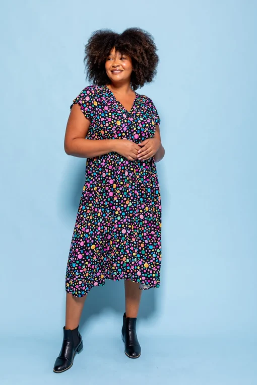 *UNICORN* Aurora Midi Dress in Black Pebble by Kasey Rainbow